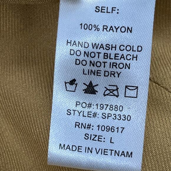 Shinestar Mustard Yellow Flowy Button Accent Cropped Wide Leg Lightweight Pants - Picture 7 of 9